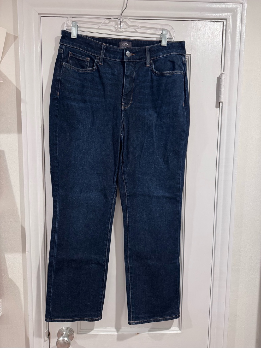 NYDJ Women's Dark Indigo Straight Leg Jeans Size 10P